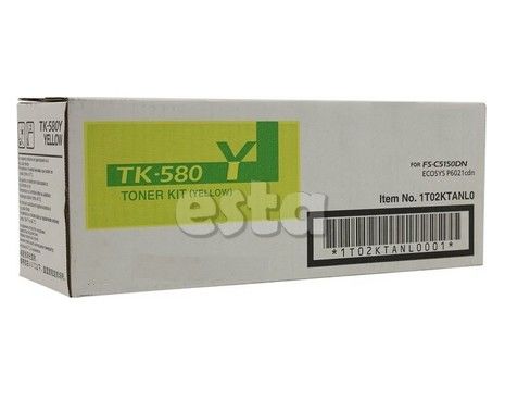 Kyocera TK-580 Y, FS-C5150 Ecosys Toner Cartridge Geel met Capaciteit 2.800 Pagina's